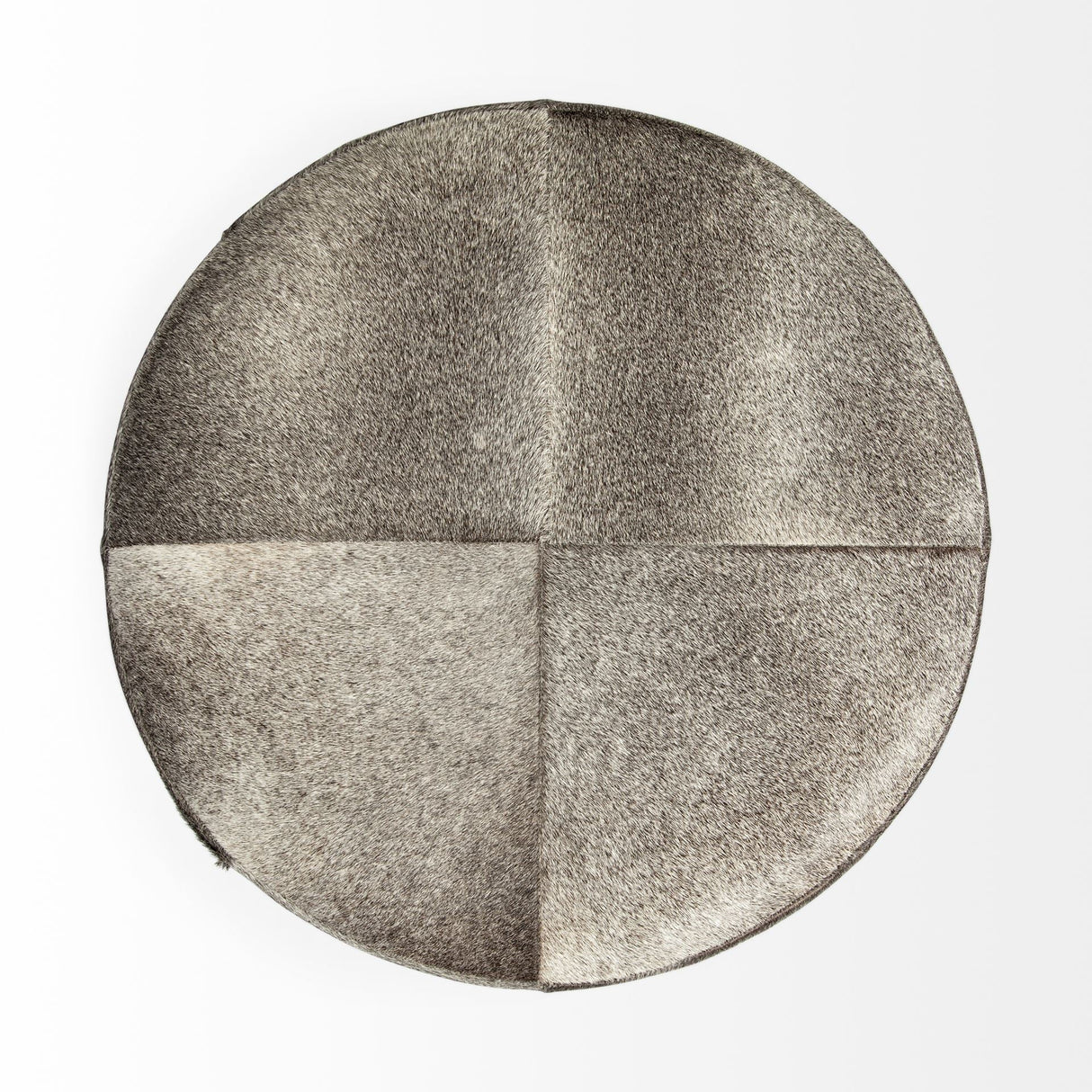 Zahavi I 23"H grey-toned hair-on-hide ottoman by Mercana at Eve Furniture