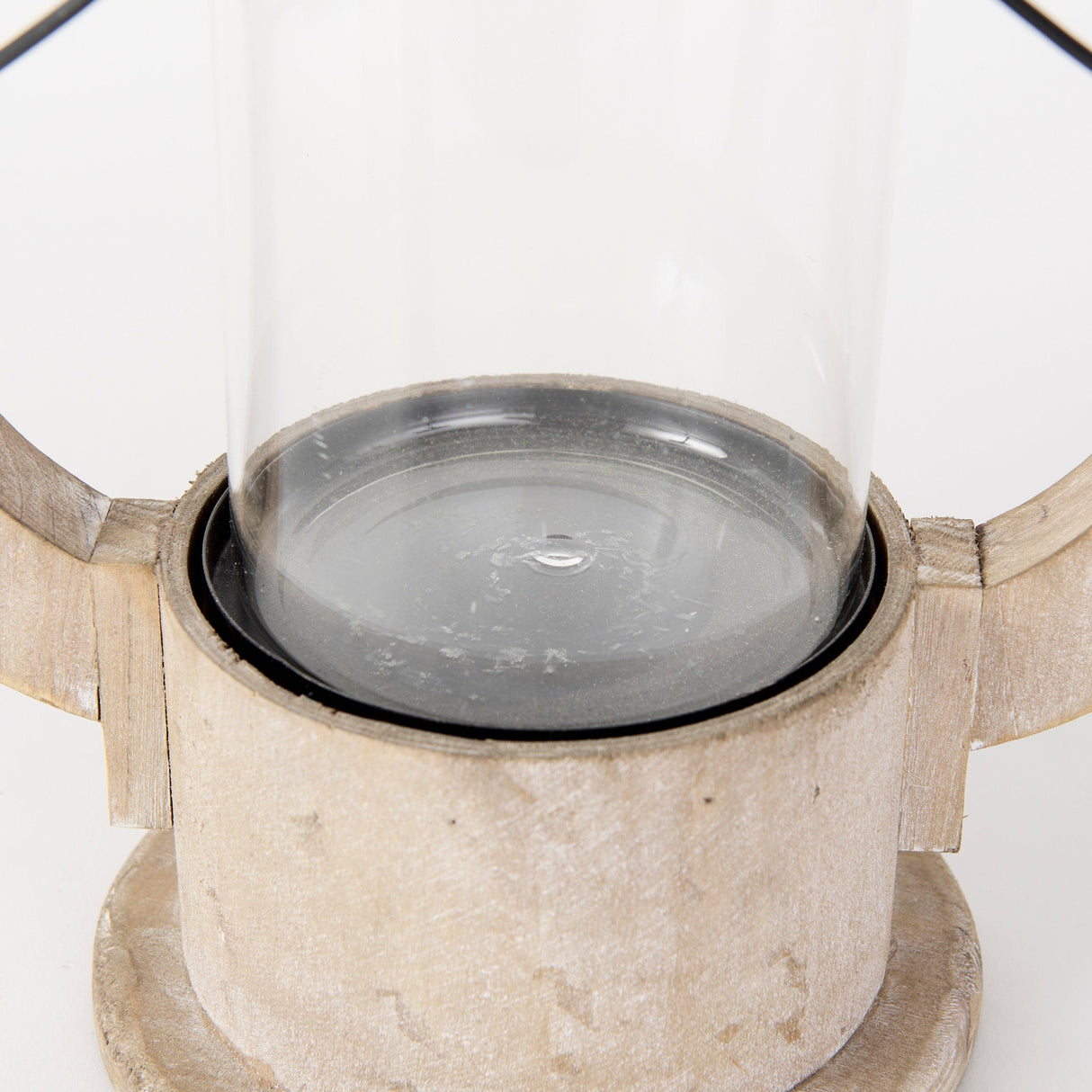 Zain II Large Brown Wooden Vintage Inspired Candle Holder Lantern by Mercana at Eve Furniture
