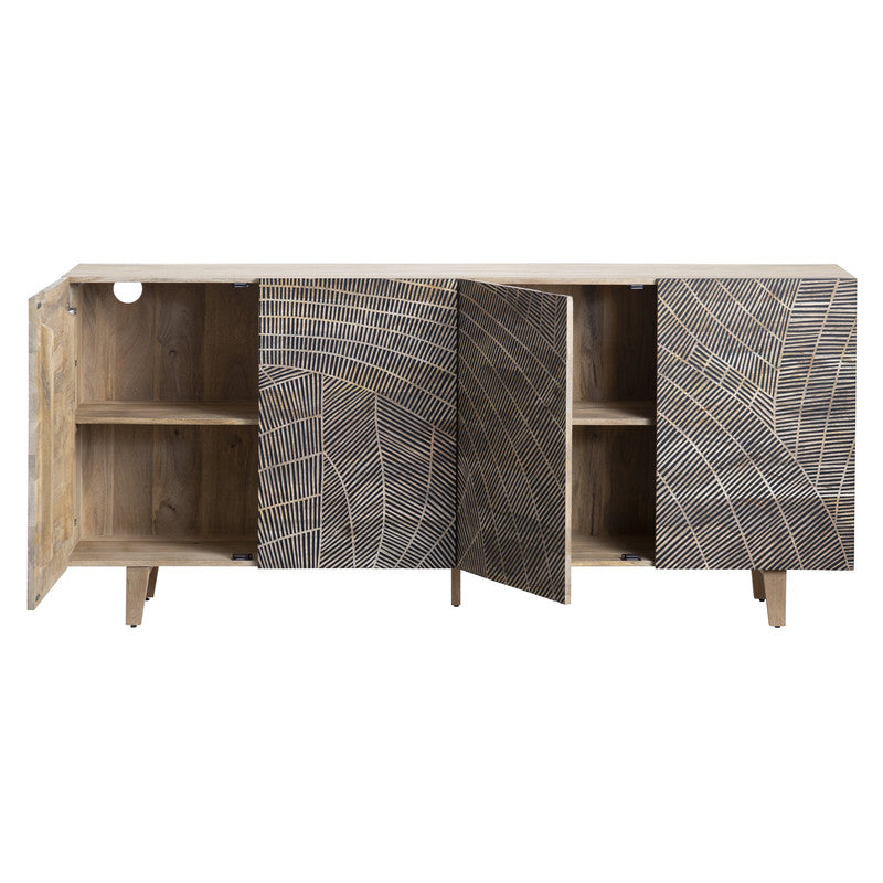Zambia Brown Four-Door Sideboard by Crestview at Eve Furniture