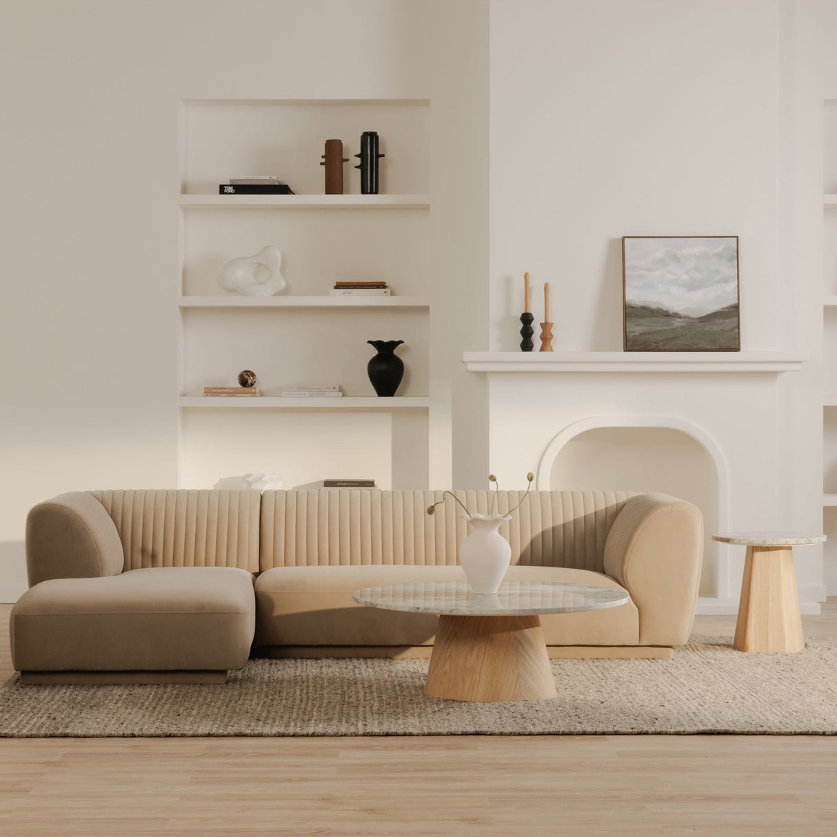 Zandro Beige Left Sectional by Moe's Home at Eve Furniture