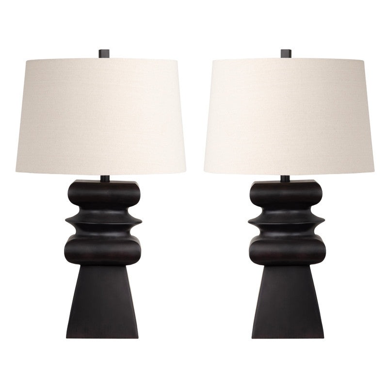 Zane Black Table Lamp (Set of 2) by Crestview at Eve Furniture