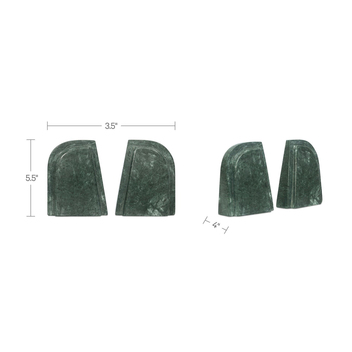 Zane Green Marble Bookends (Set of 2) by MOES at Eve Furniture