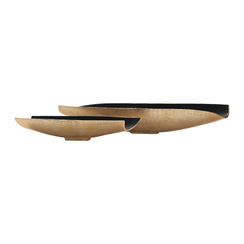 Zara Gold Two-Toned Nesting Boat Shaped Bowl by Crestview at Eve Furniture