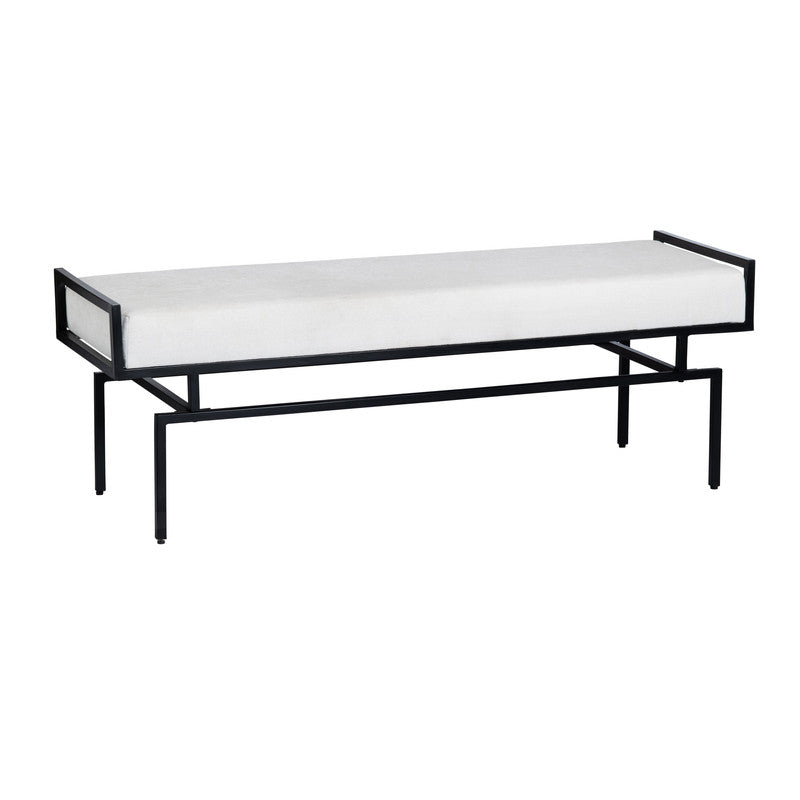 Zara White/Black Bench by Crestview at Eve Furniture