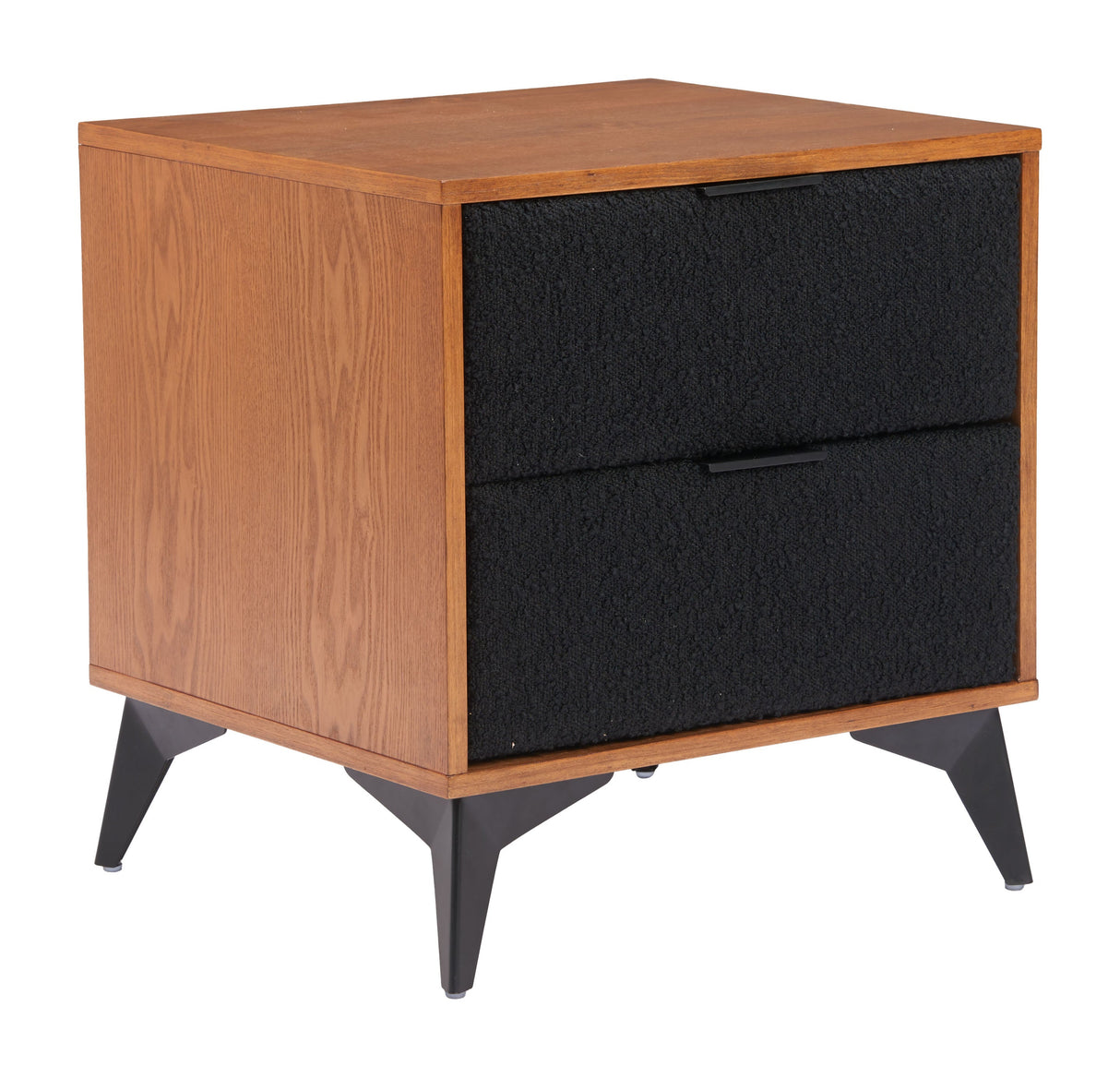 Zarif Black & Walnut Nightstand by Zuomod at Eve Furniture