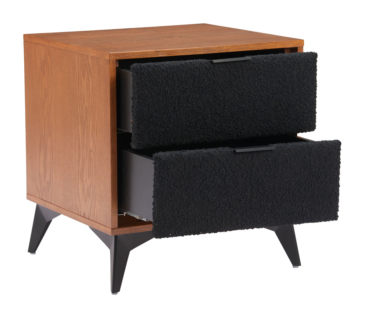 Zarif Black & Walnut Nightstand by Zuomod at Eve Furniture