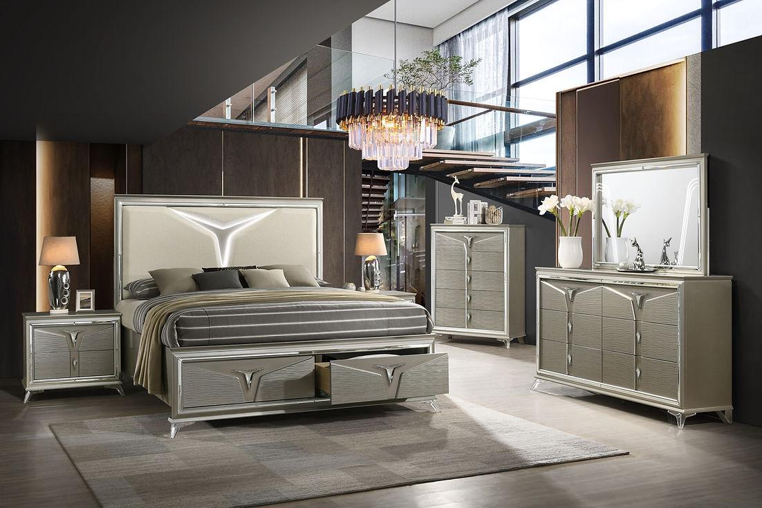 Zaya Grey Platform Bedroom Set by New Era Innovations at Eve Furniture