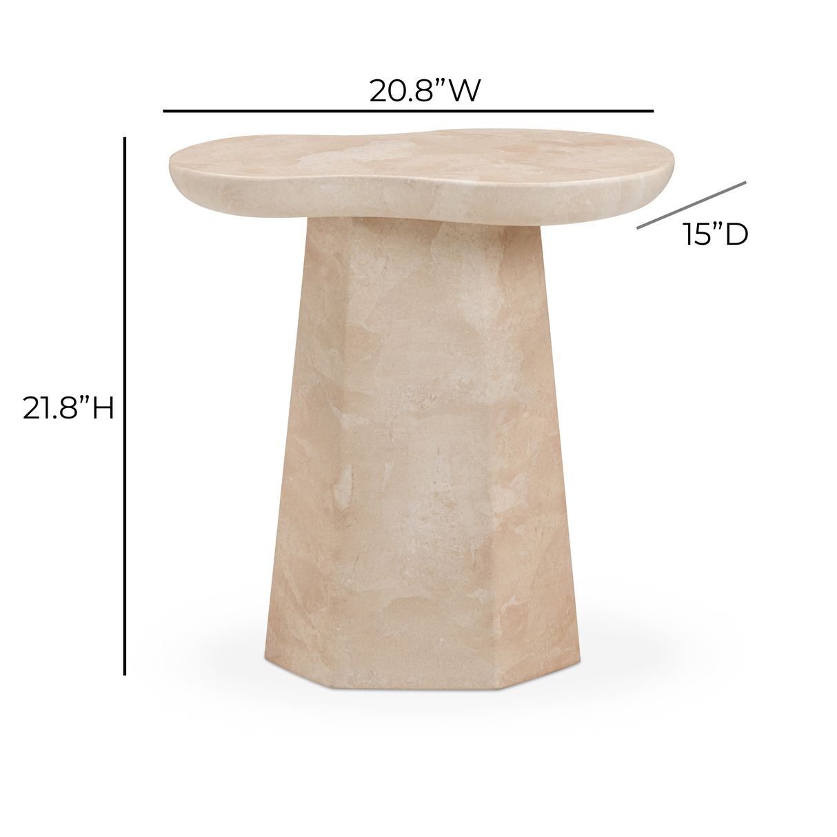 Zaya Rose Faux Marble Indoor/Outdoor Side Table by TOV Furniture at Eve Furniture