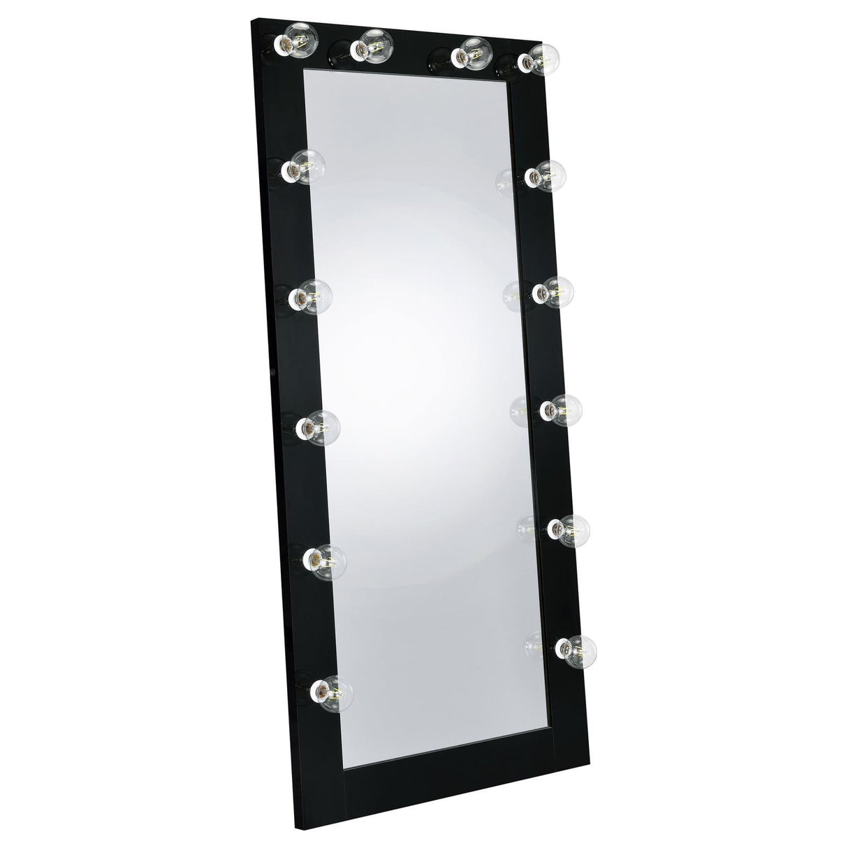 Zayan Black High Gloss Full Length Floor Mirror With Lighting by Coaster at Eve Furniture