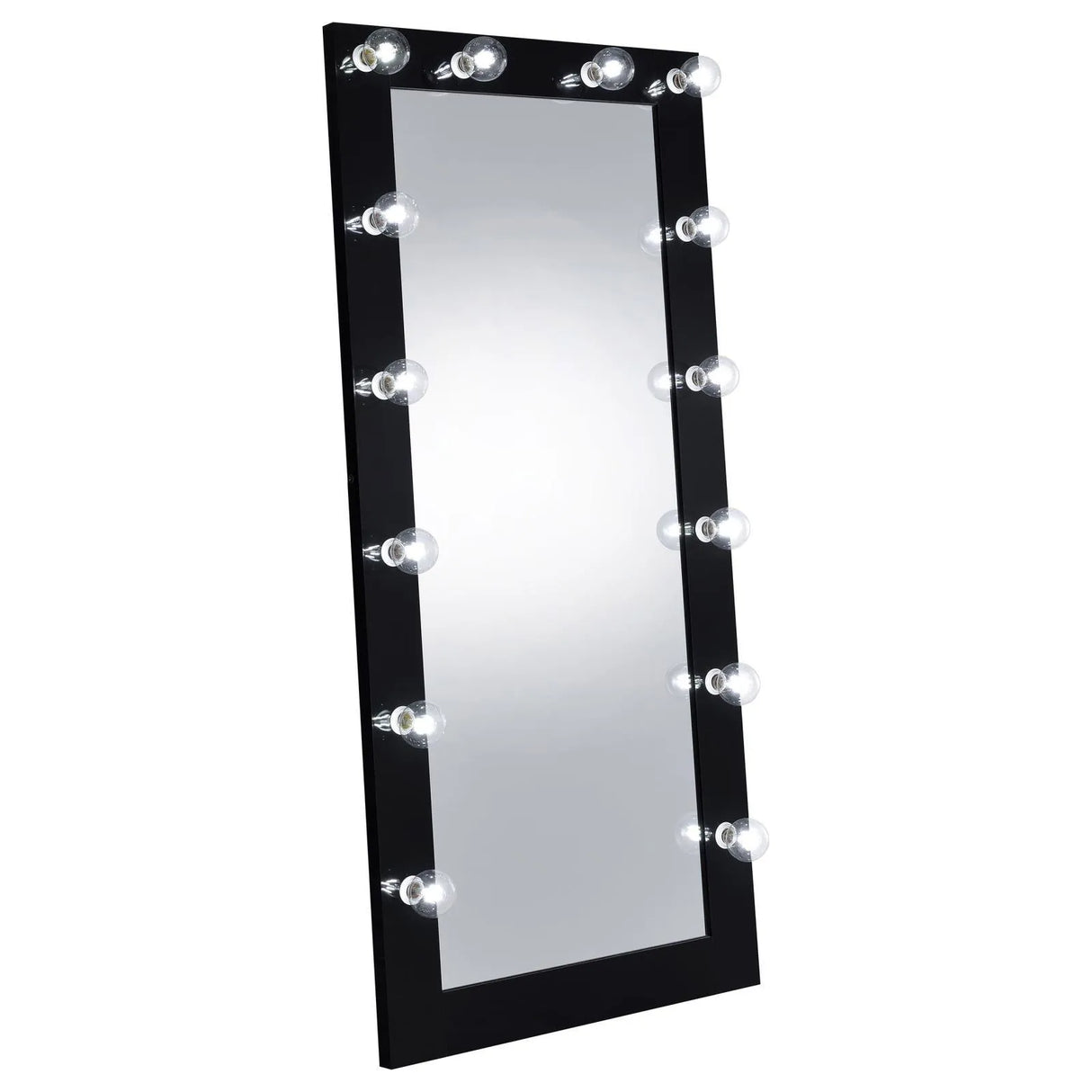 Zayan Black High Gloss Full Length Floor Mirror With Lighting by Coaster at Eve Furniture