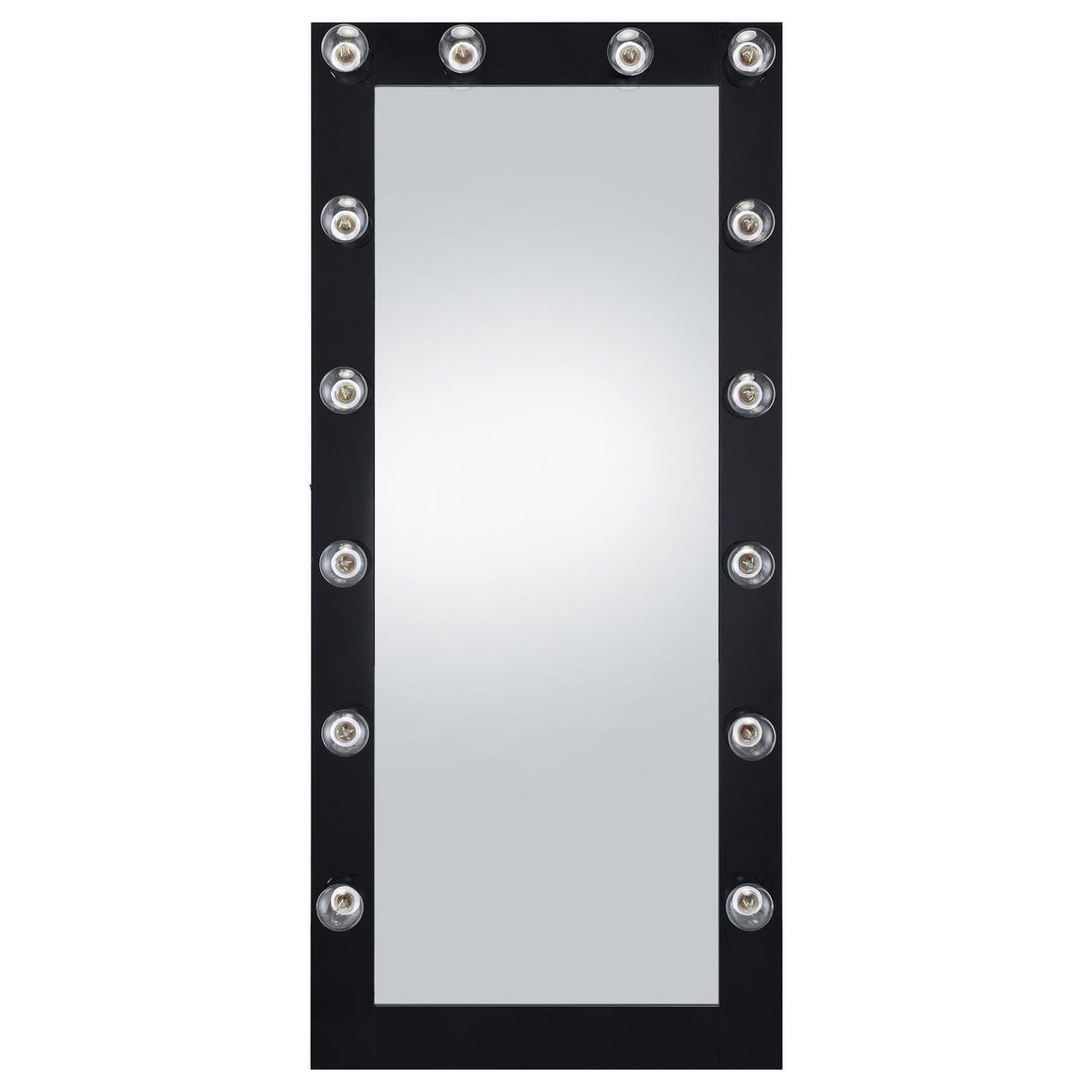 Zayan Black High Gloss Full Length Floor Mirror With Lighting by Coaster at Eve Furniture