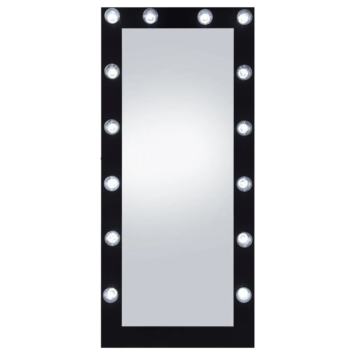 Zayan Black High Gloss Full Length Floor Mirror With Lighting by Coaster at Eve Furniture