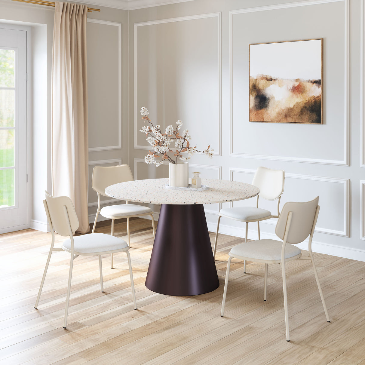 Zeal Light Gray & Beige Dining Chair (Set of 4) by Zuomod at Eve Furniture