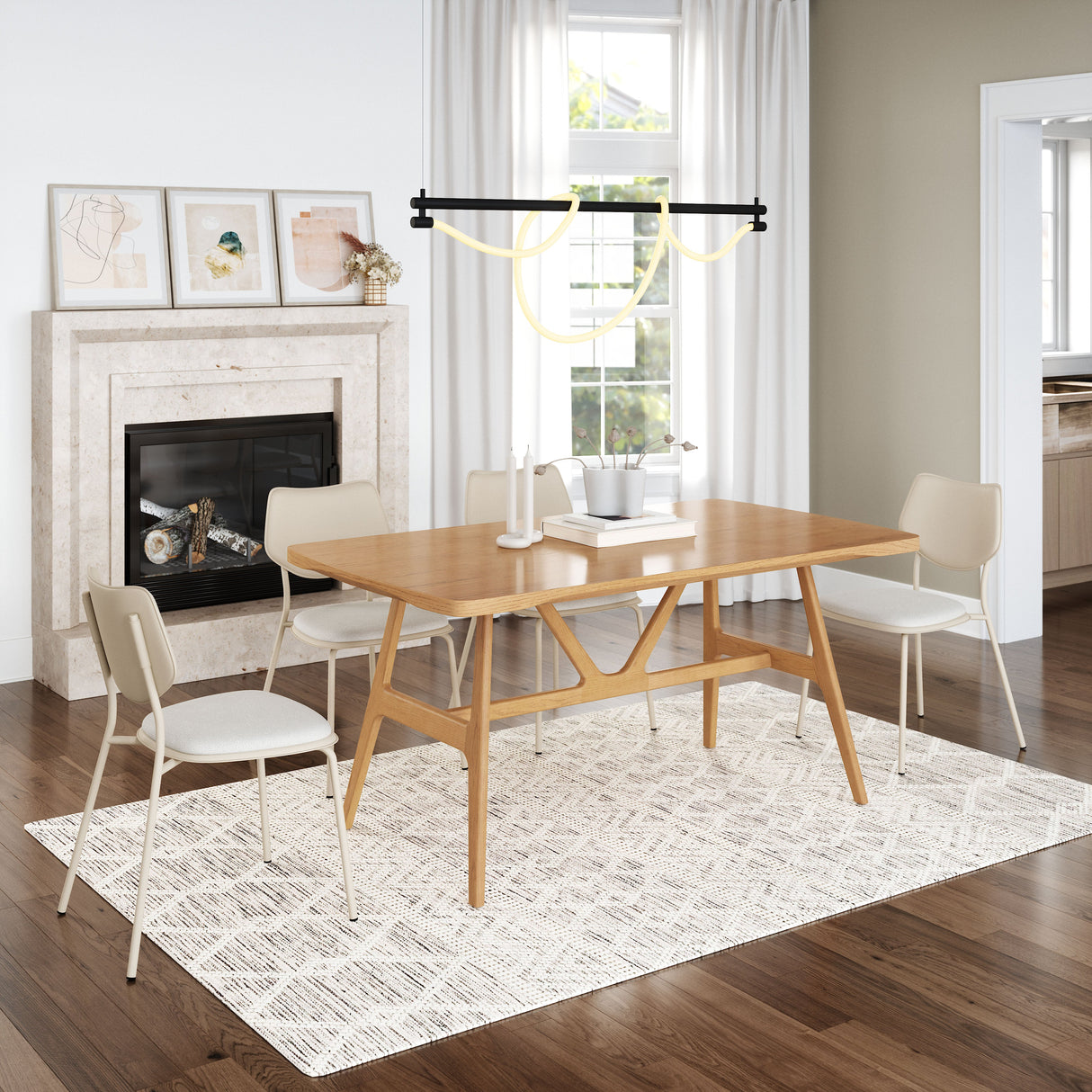 Zeal Light Gray & Beige Dining Chair (Set of 4) by Zuomod at Eve Furniture