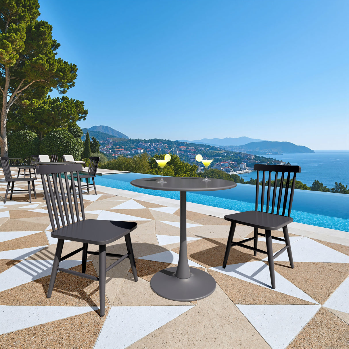Zeilen Black Outdoor Dining Chair (Set of 2) by Zuomod at Eve Furniture