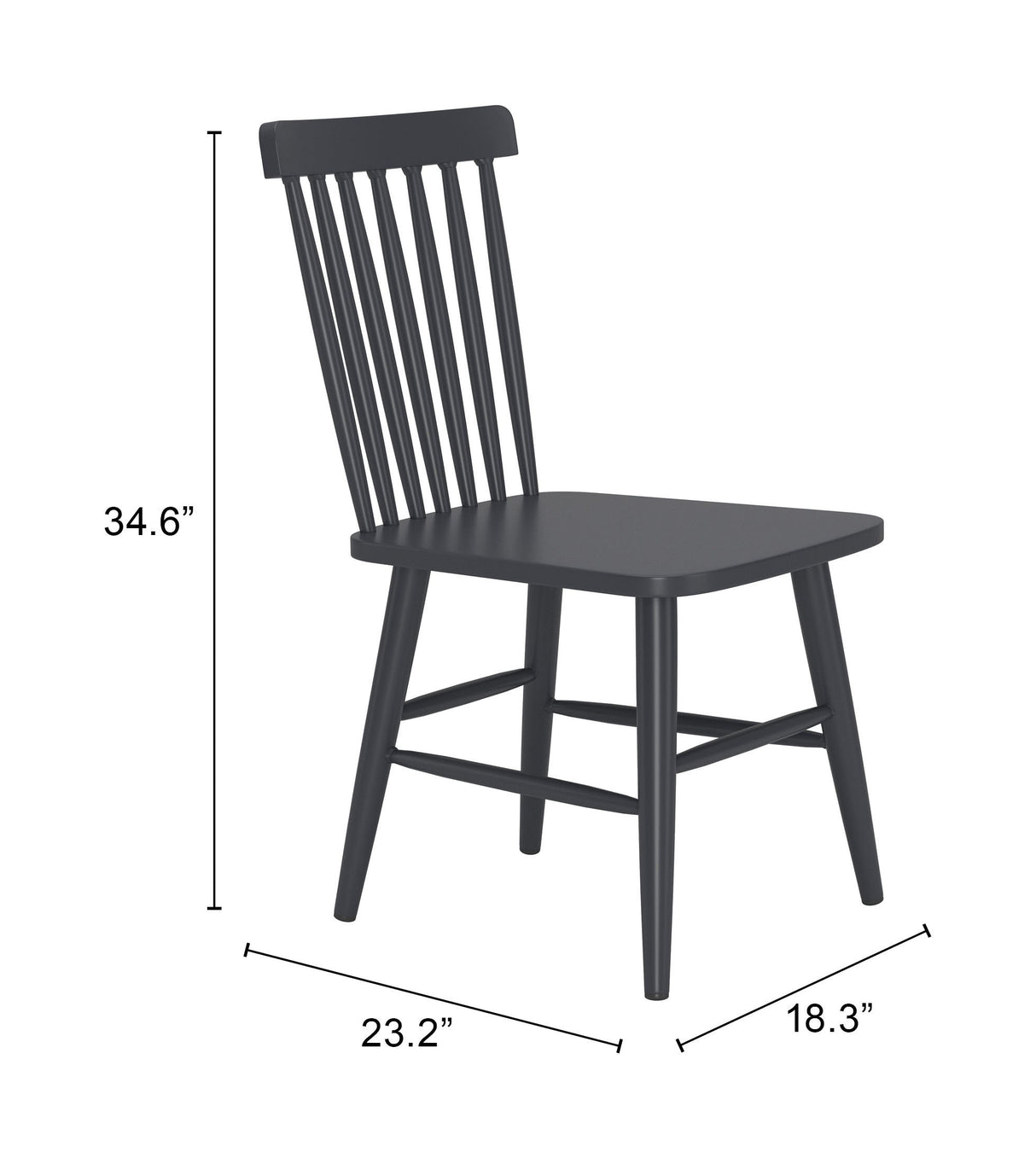 Zeilen Black Outdoor Dining Chair (Set of 2) by Zuomod at Eve Furniture