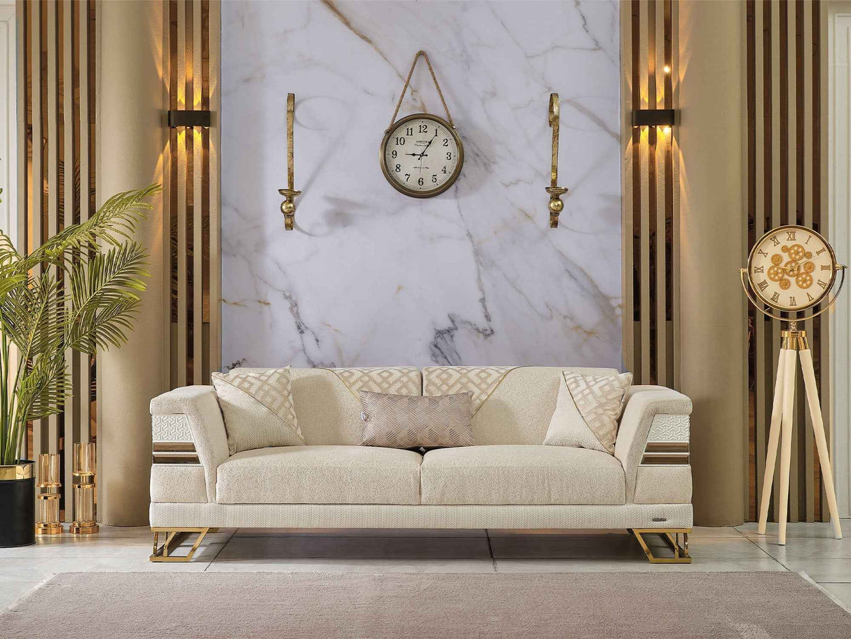 Zen Cream Convertible Sofa by Furnia at Eve Furniture