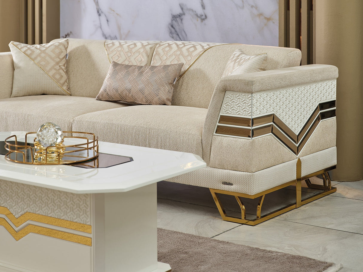 Zen Cream Convertible Sofa by Furnia at Eve Furniture