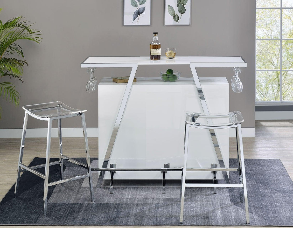 Zena 3-Piece Bar Set with LED lighting by Steve Silver at Eve Furniture