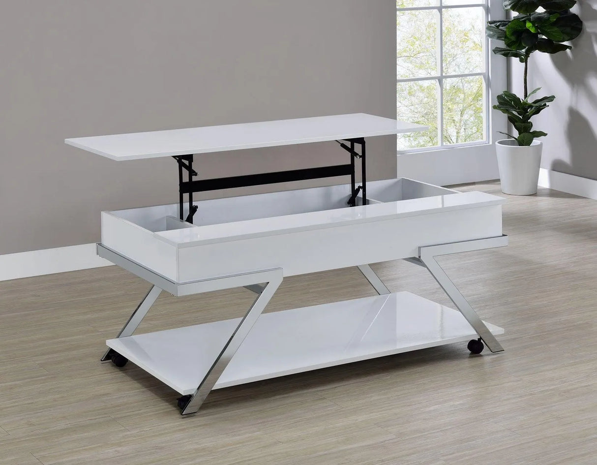Zena Lift-Top Cocktail Table with Casters by Steve Silver at Eve Furniture