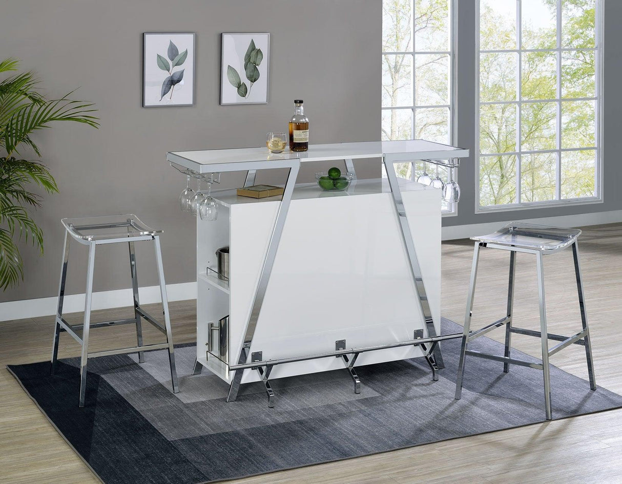 Zena 3-Piece Bar Set with LED lighting by Steve Silver at Eve Furniture