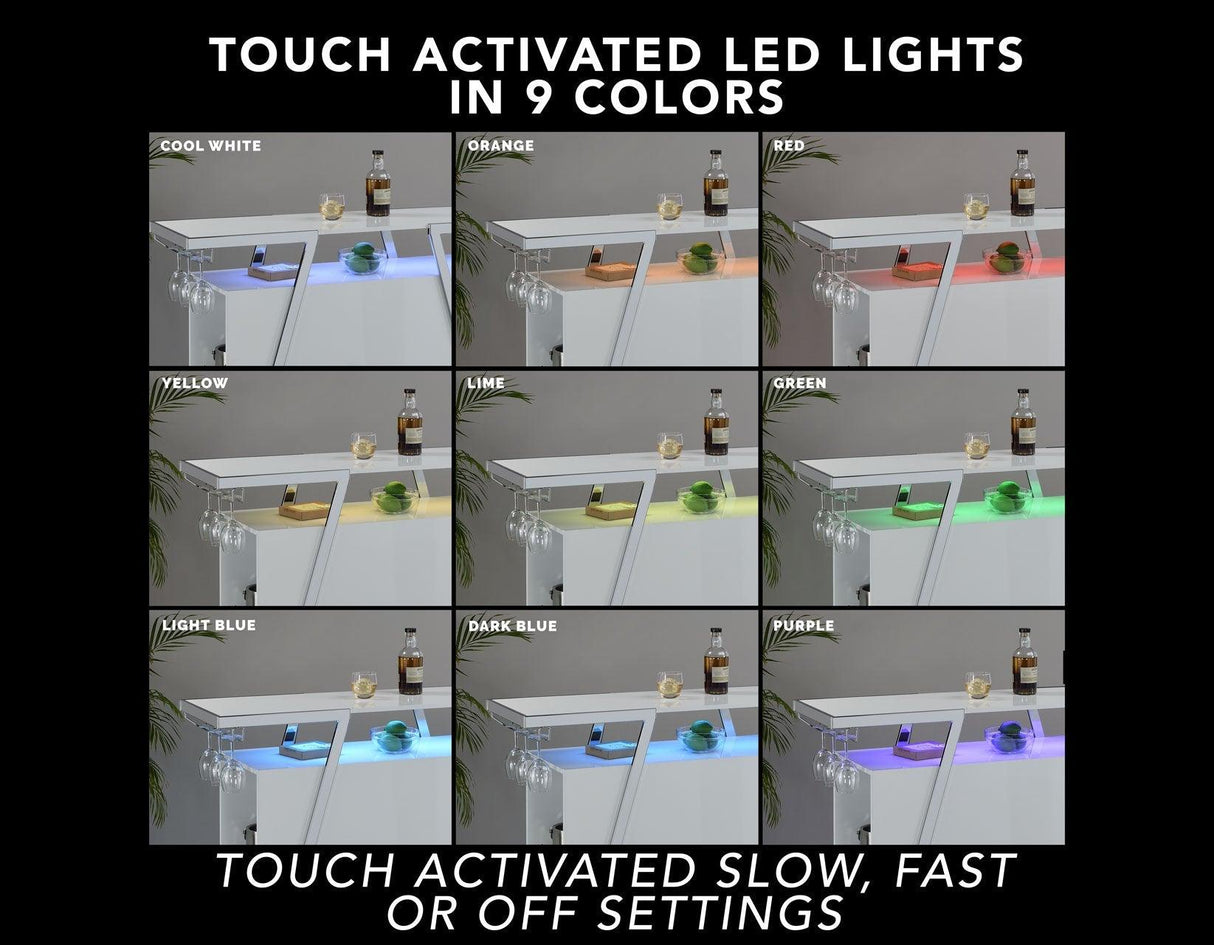 Zena Bar w/LED Lights by Steve Silver at Eve Furniture