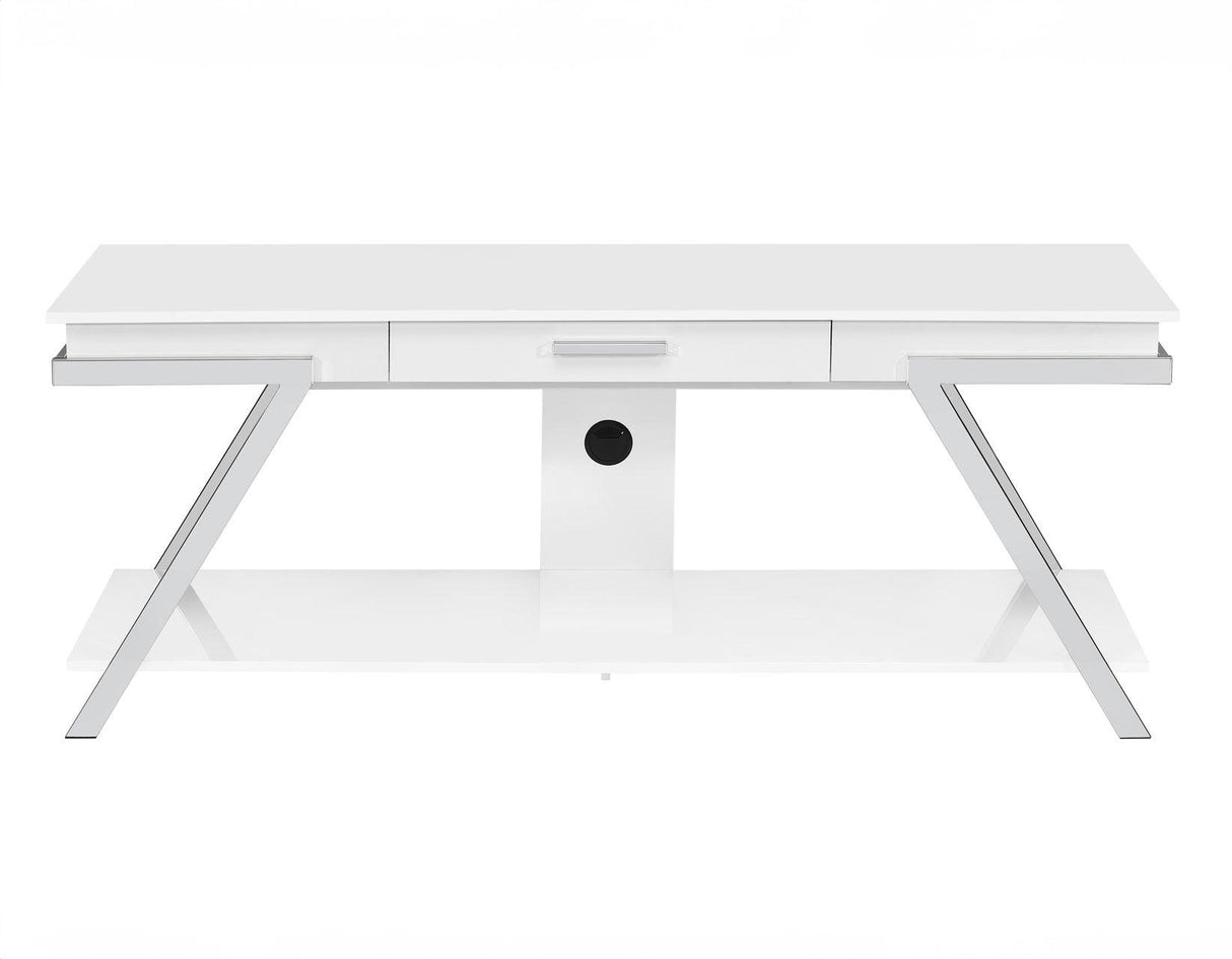 Zena White TV Stand with Drawer by Steve Silver at Eve Furniture