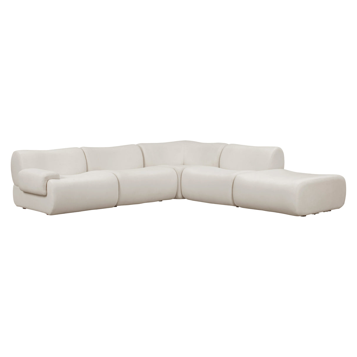 Zenith 5-Piece Contract-Grade Upcycled Fabric Modular Sectional by TOV Furniture at Eve Furniture