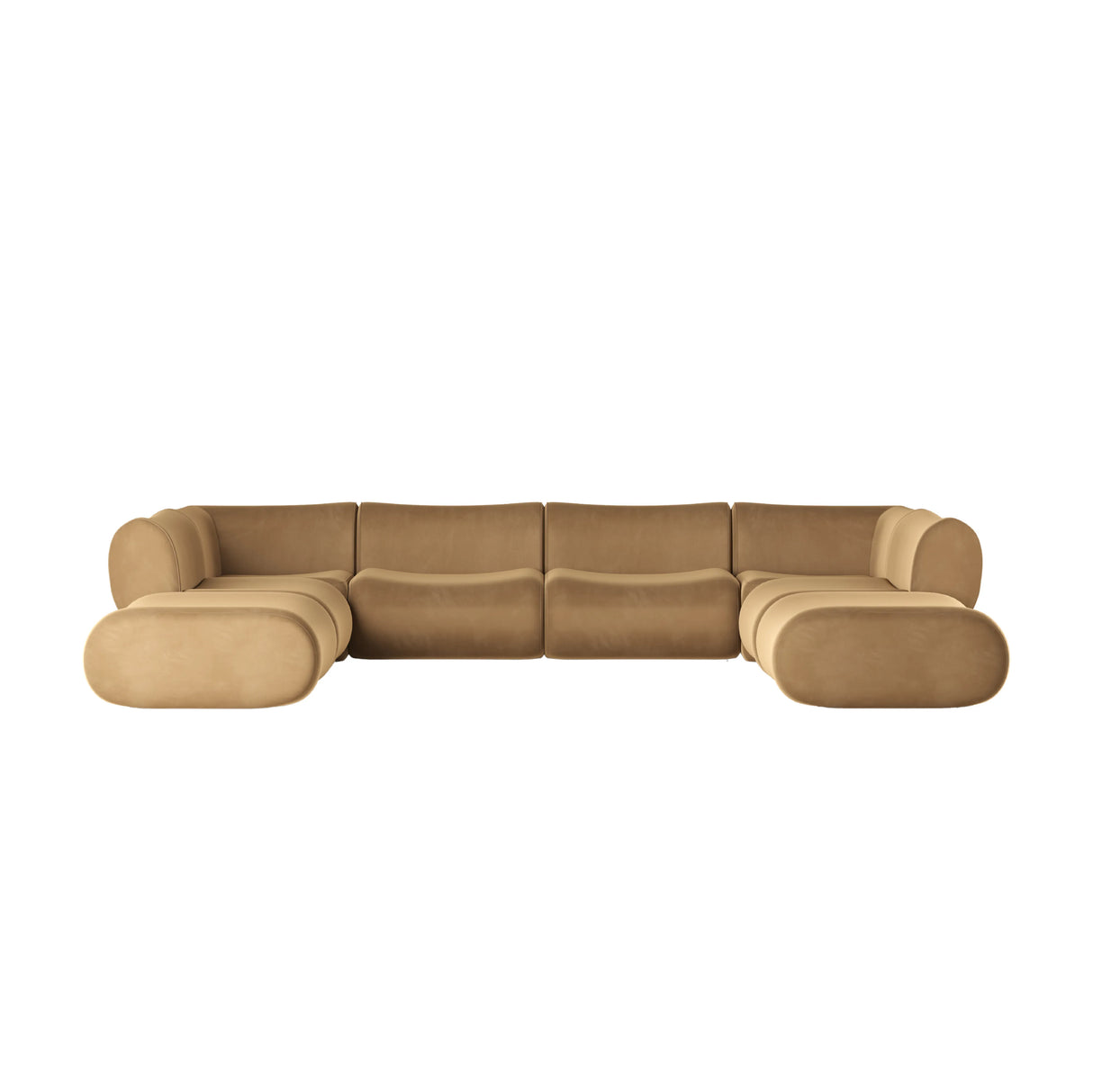 Zenith 8-Piece Latte Brown Performance Velvet Modular U-Sectional by TOV Furniture at Eve Furniture