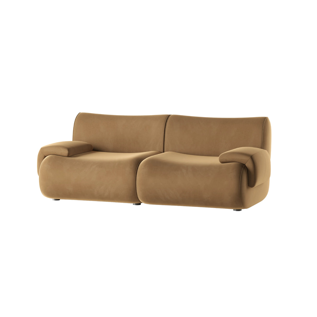 Zenith 80" Latte Brown Performance Velvet Modular Loveseat by TOV Furniture at Eve Furniture