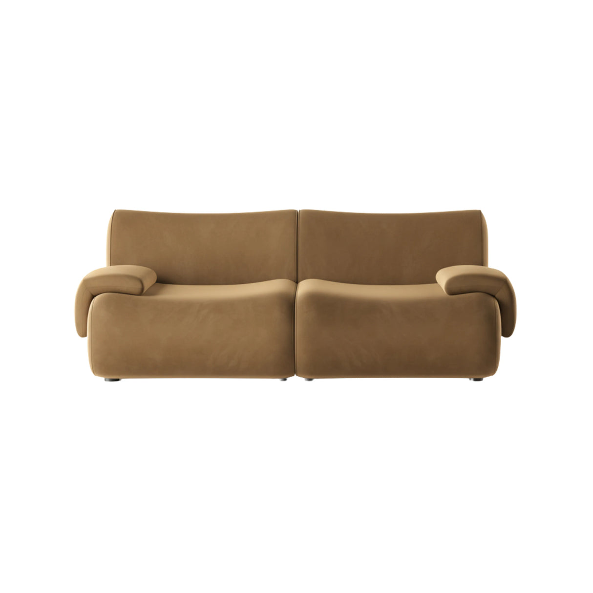 Zenith 80" Latte Brown Performance Velvet Modular Loveseat by TOV Furniture at Eve Furniture