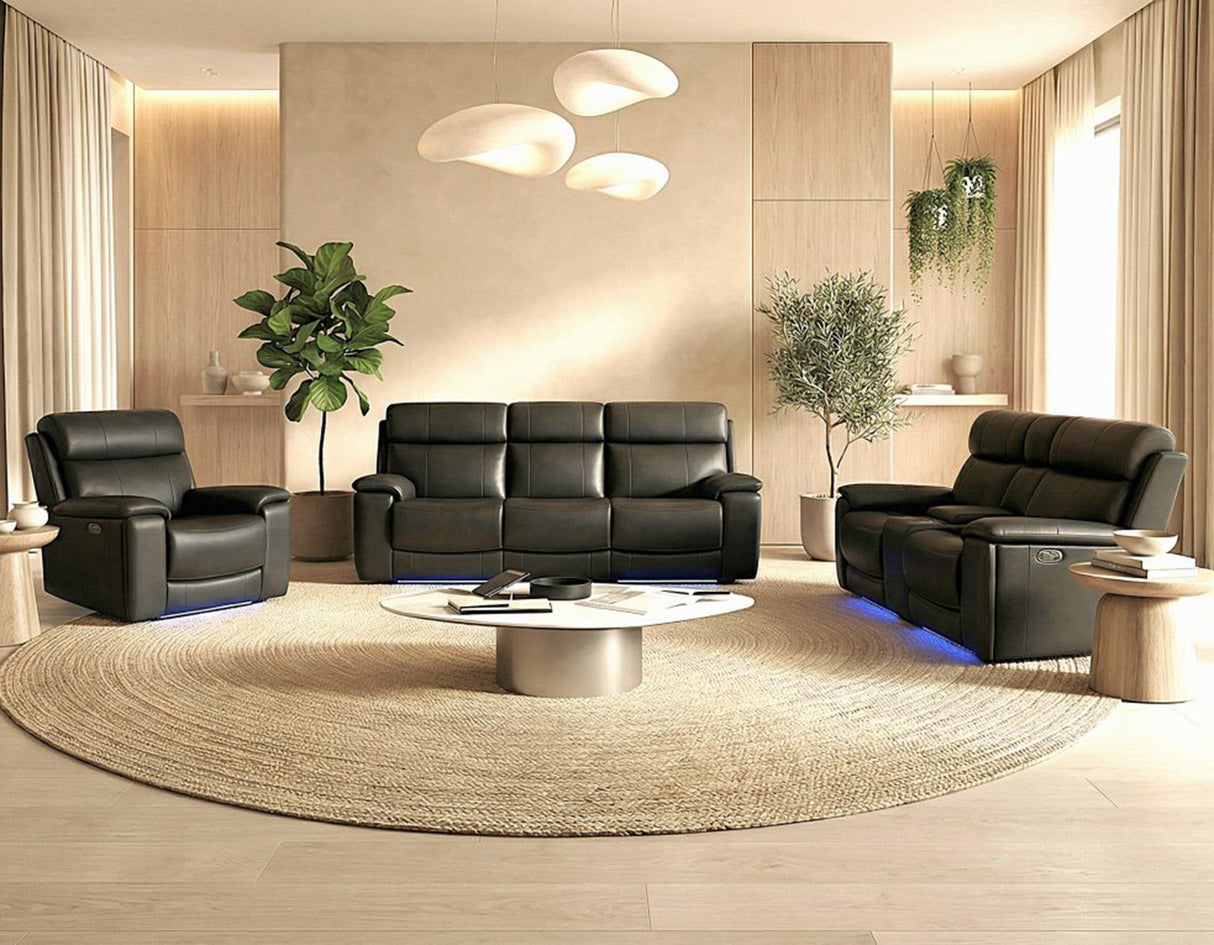 Zenith Black Home Theater With Built-In Speakers Power Reclining Living Room Set by Steve Silver at Eve Furniture