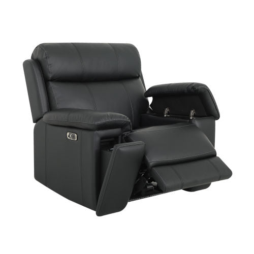 Zenith Black Power Immersive Audio Recliner with Built-in Speakers, Lighting and Vibration by Steve Silver at Eve Furniture