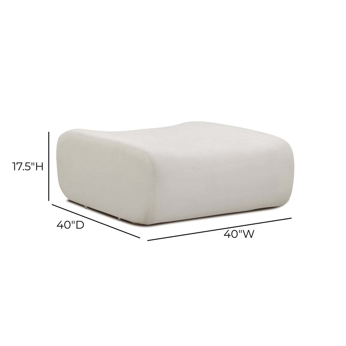 Zenith Contract-Grade Upcycled Fabric Ottoman by TOV Furniture at Eve Furniture