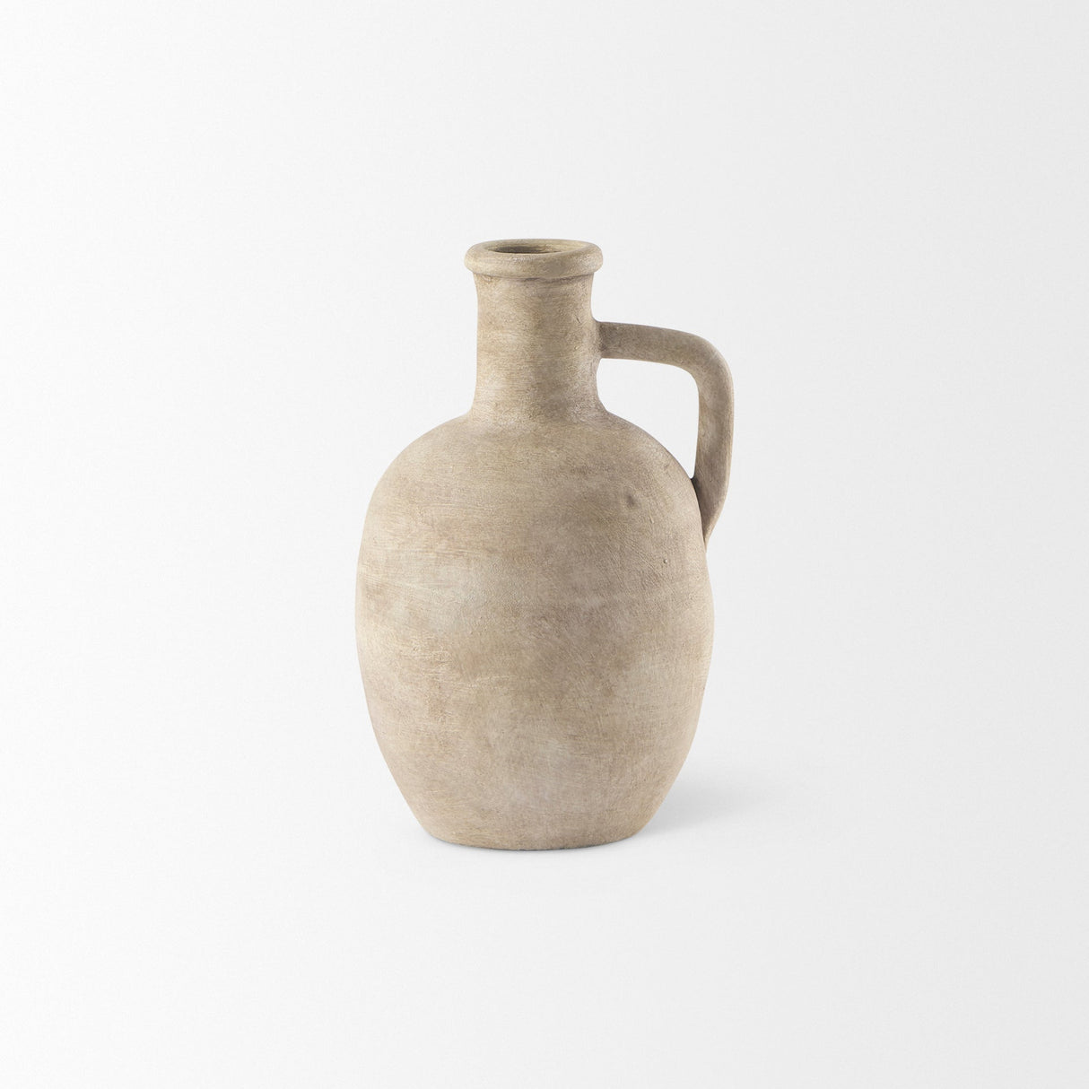 Zenni 5.3L x 5.3W x 9.3H Warm Beige Ceramic Vase by Mercana at Eve Furniture