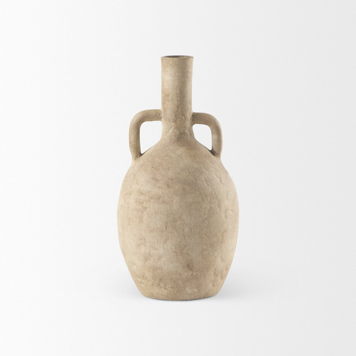 Zenni 6.1L x 6.1W x 12.0H Warm Beige Ceramic Vase by Mercana at Eve Furniture