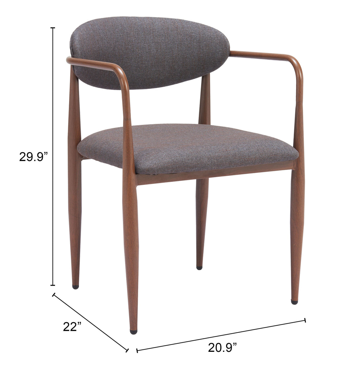 Zens Truffle Gray Dining Chair (Set of 2) by Zuomod at Eve Furniture