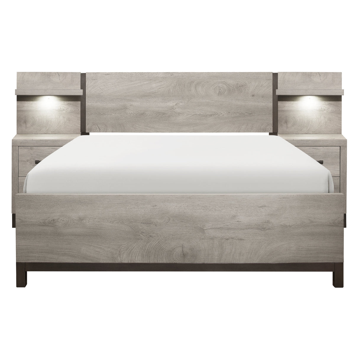 Zephyr Light Gray California King Bed with 2 Nightstands by Homelegance at Eve Furniture