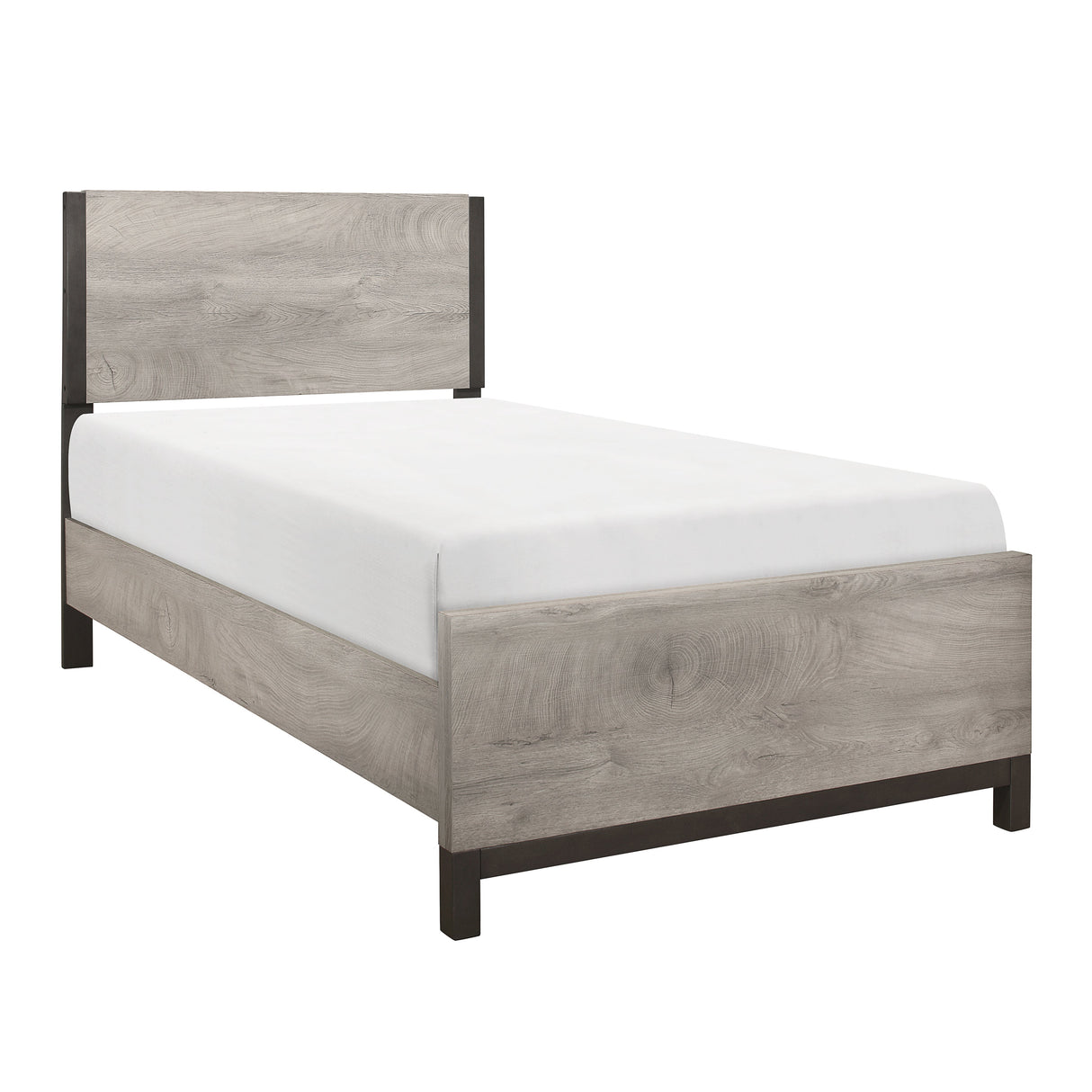 Zephyr Light Gray Twin Panel Bed by Homelegance at Eve Furniture