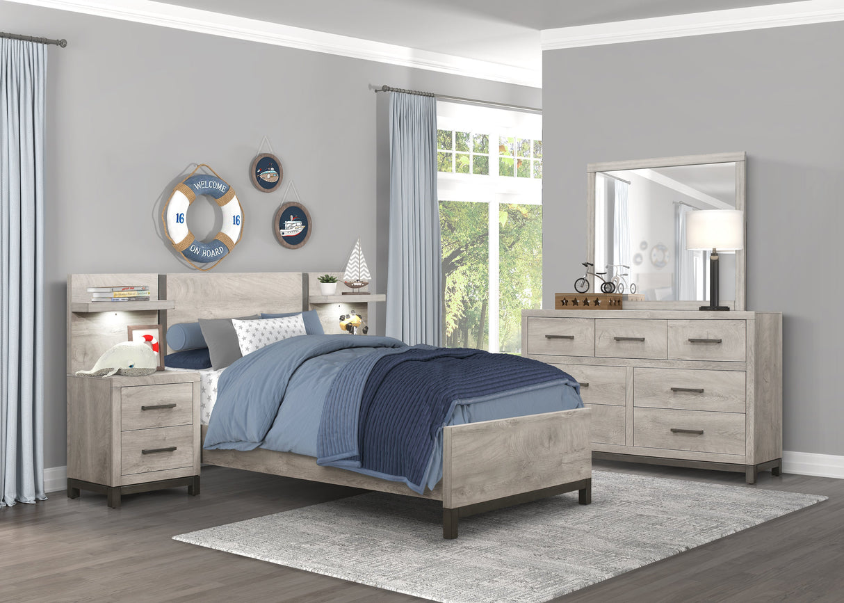 Zephyr Light Gray Wall Panel for Nightstand, 1-Piece by Homelegance at Eve Furniture