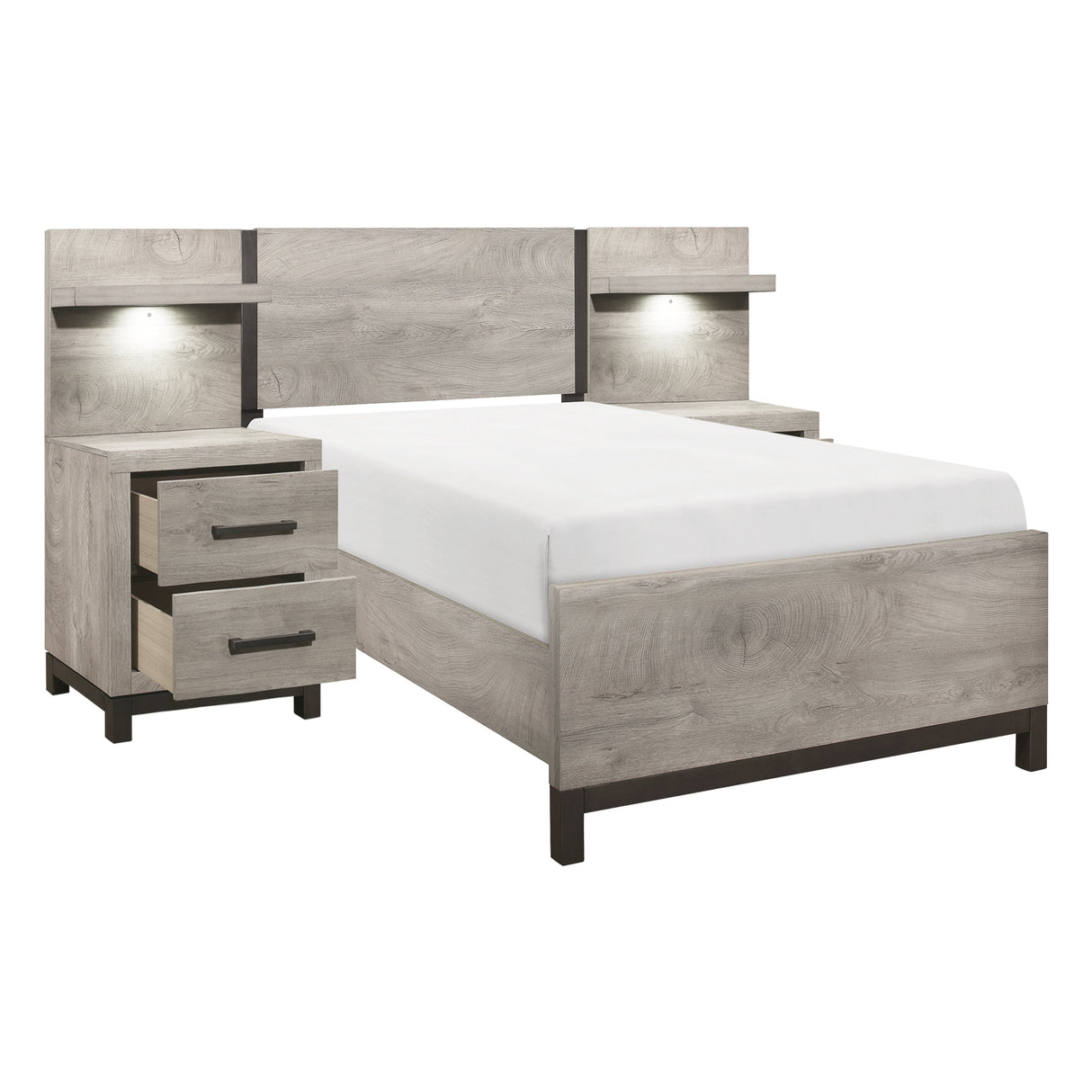 Zephyr Light Gray Youth Wall Bedroom Set by Homelegance at Eve Furniture