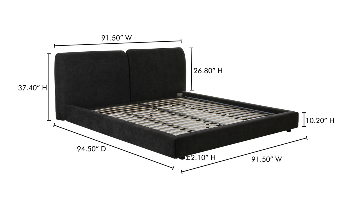 Zeppelin King Bed - Black by Moe's Home at Eve Furniture
