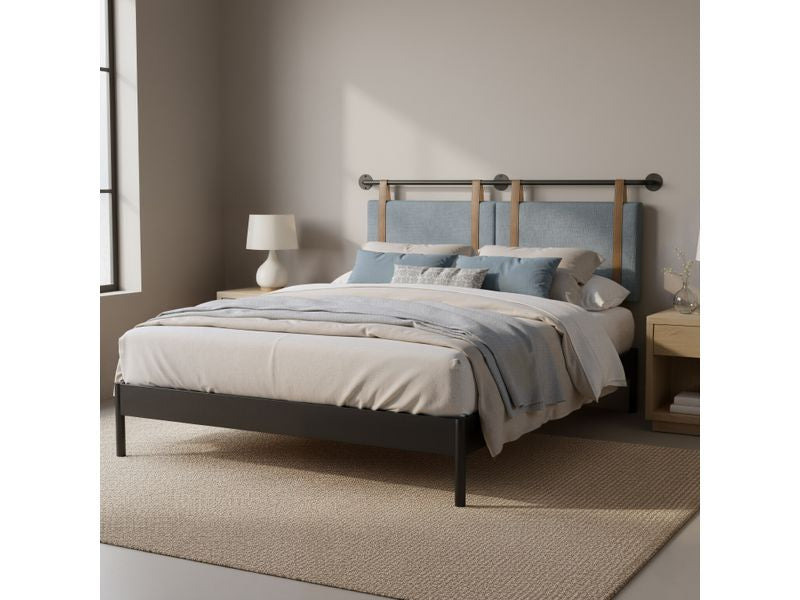 Zeva Floating Queen Headboard Gray