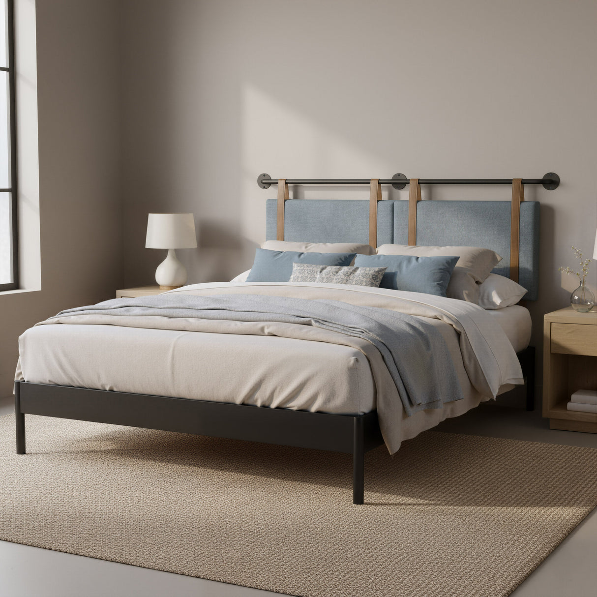 Zeva Gray Floating Queen Headboard by Zuomod at Eve Furniture