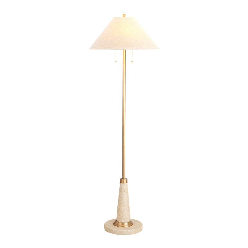 Zeva Tan/Gold Floor Lamp by Crestview at Eve Furniture