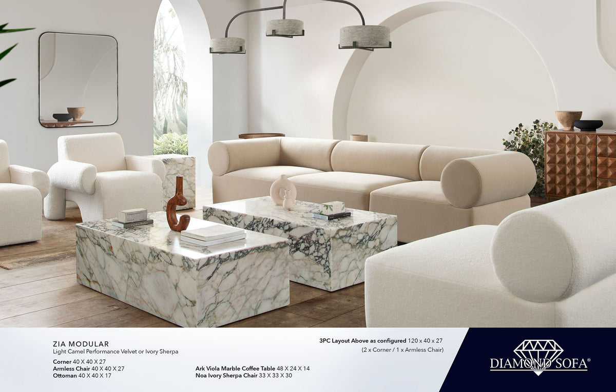 Zia Modular Camel 7-Piece Sectional by Diamond Sofa at Eve Furniture