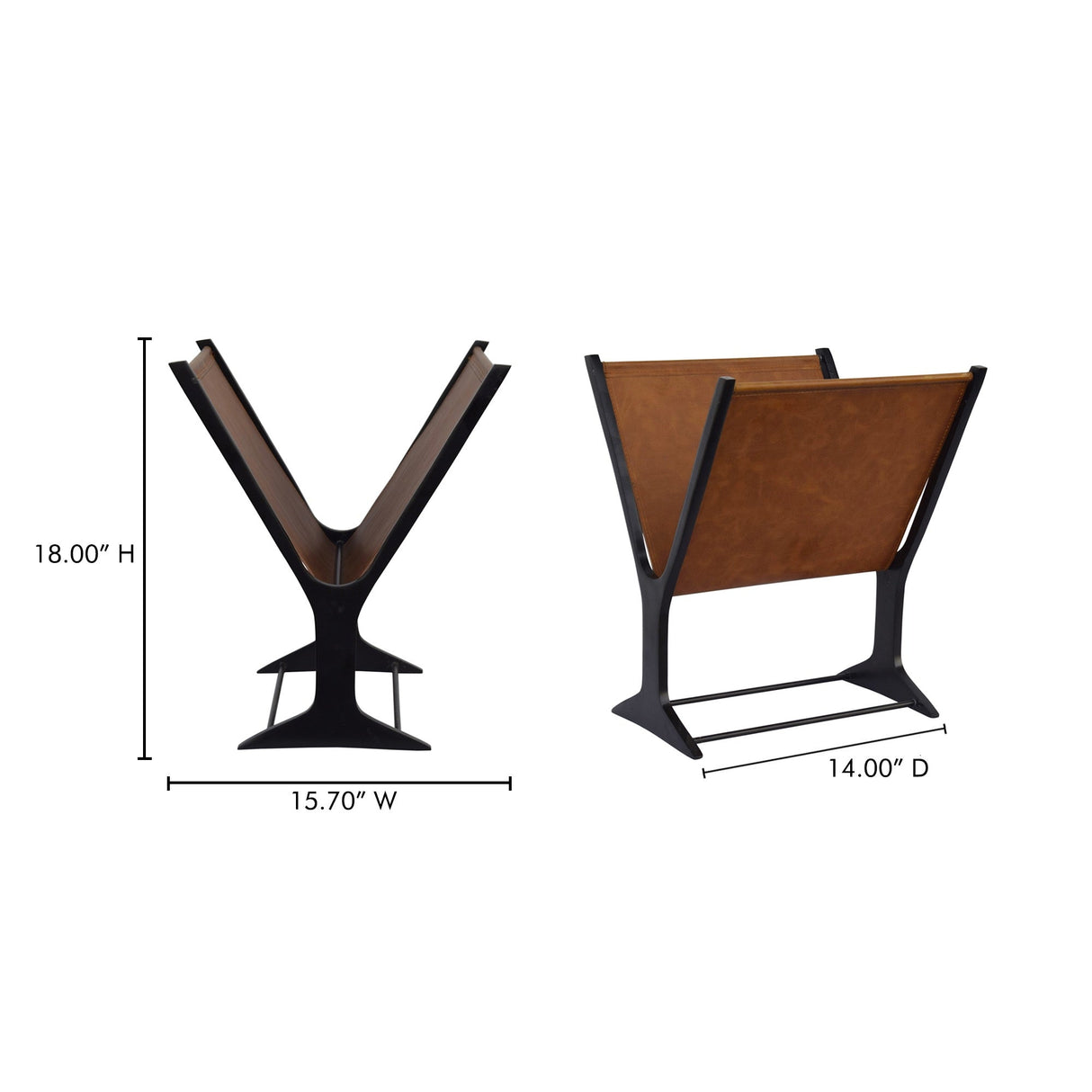 Ziff Light Brown Magazine Holder by Moe's Home at Eve Furniture