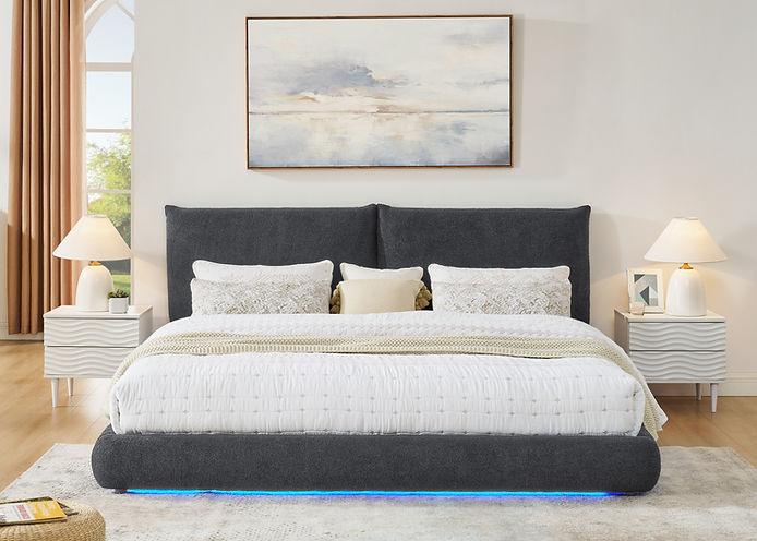 Zima Grey Queen Platform Bed by New Era Innovations at Eve Furniture
