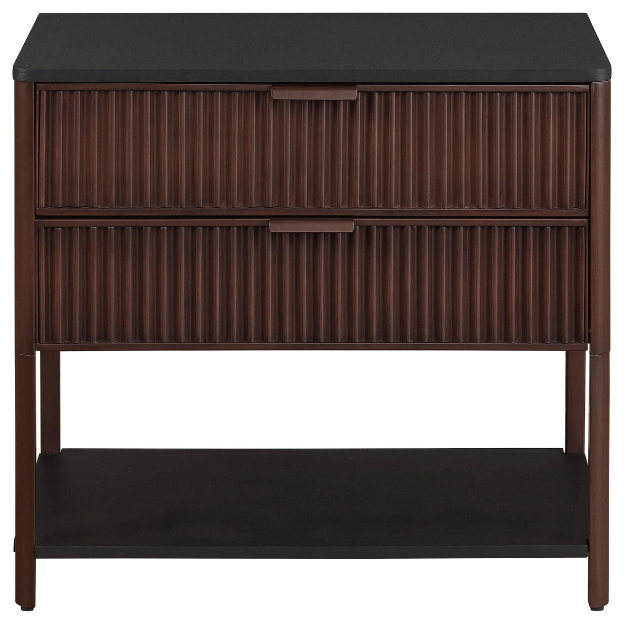Zimmerlee Rust Brown 2-Drawer Side Table with Shelf by Coaster at Eve Furniture