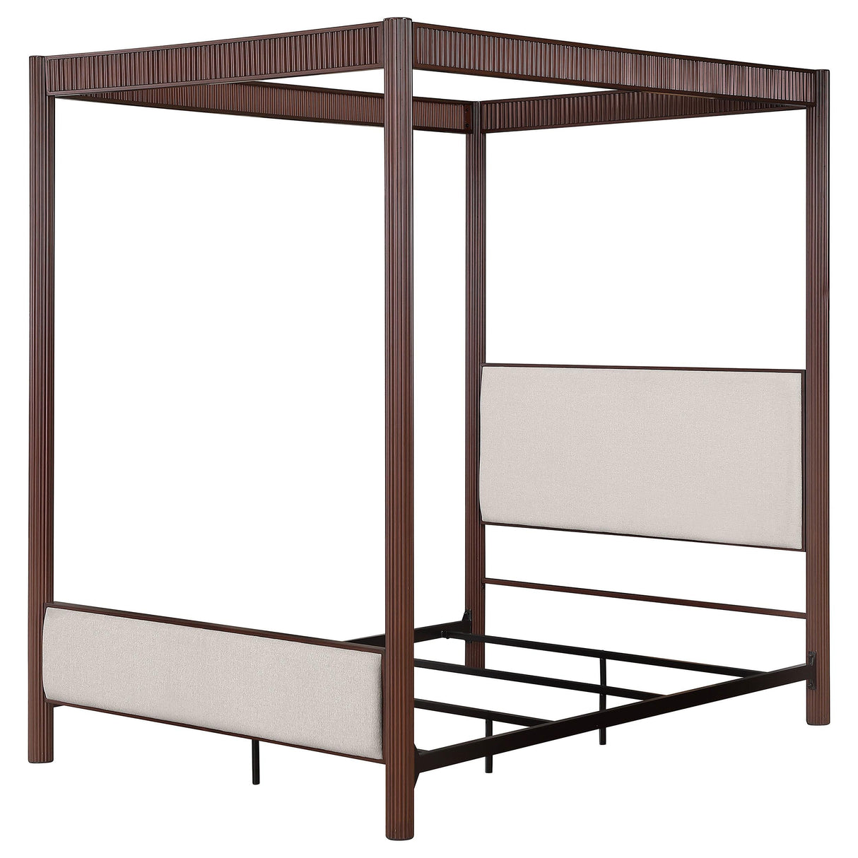 Zimmerleee Rust Brown 89-inch Metal Eastern King Canopy Bed by Coaster at Eve Furniture
